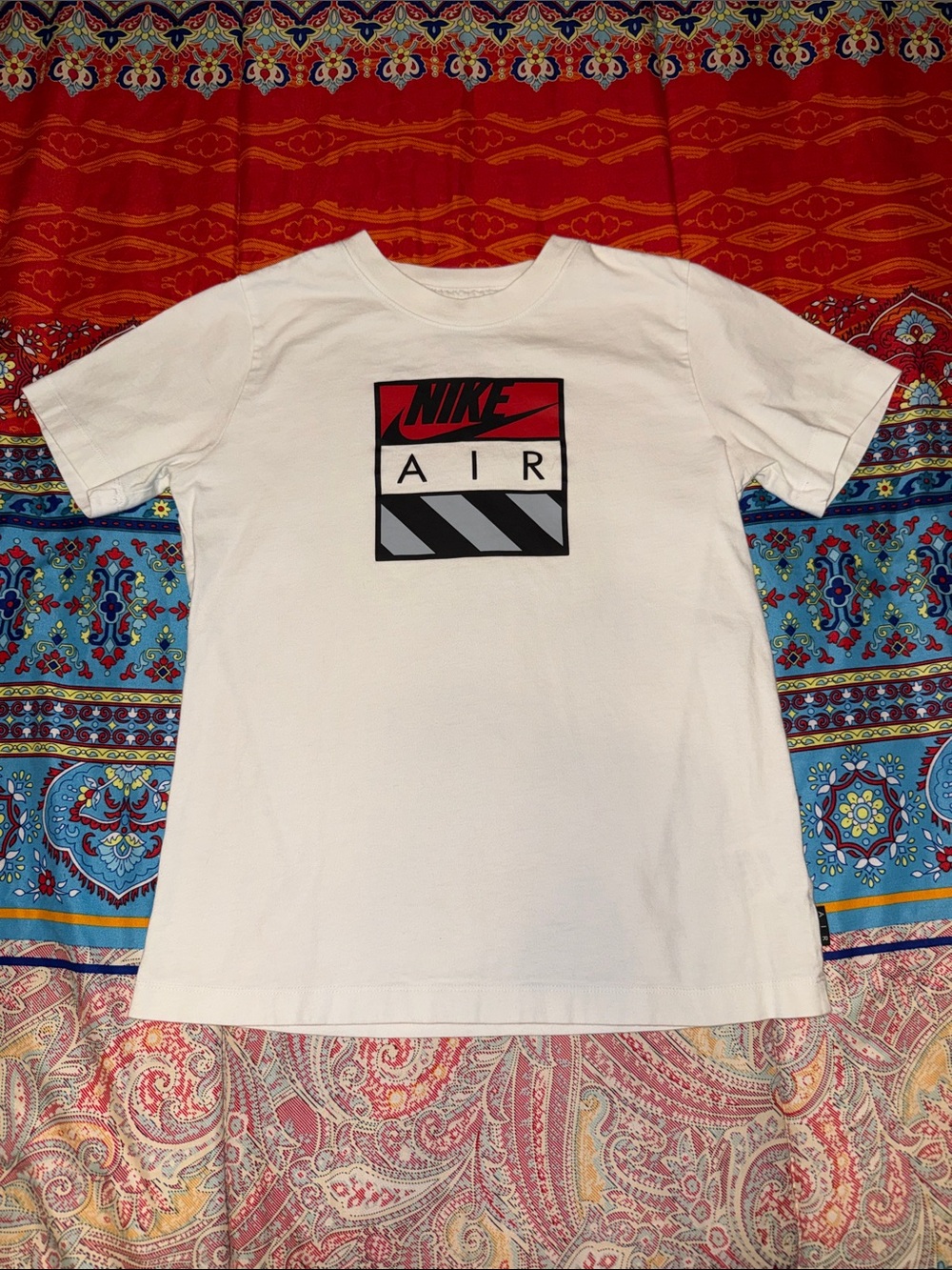 Nike White Tee with Red & Black Graphic